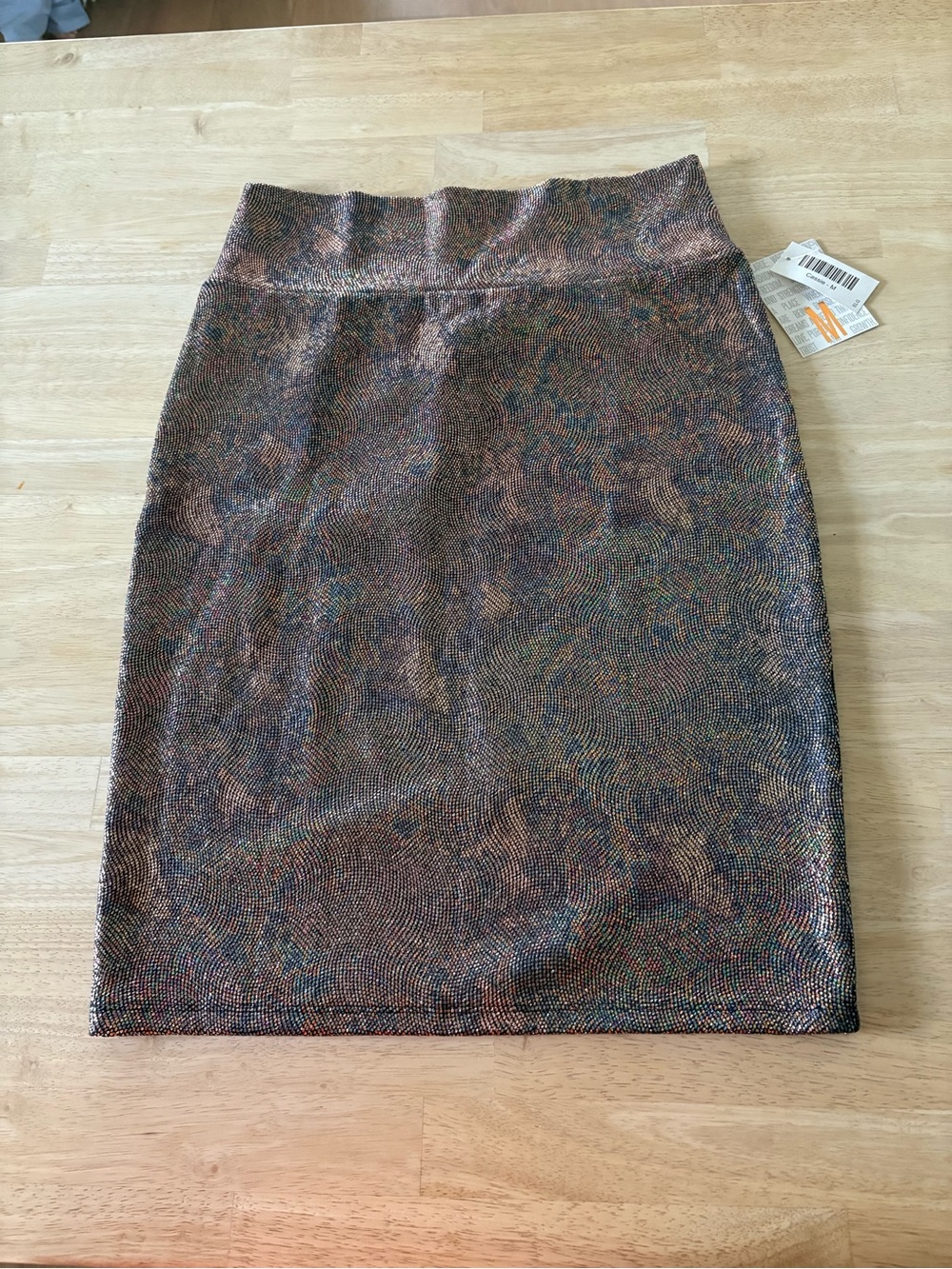 LuLaRoe Metallic Multi-Color Pencil Skirt